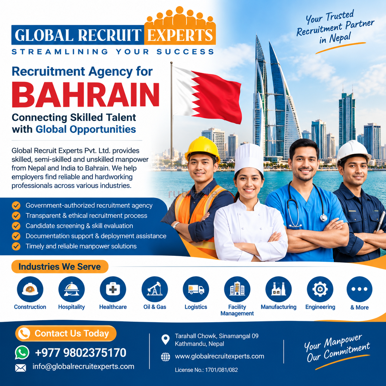 Recruitment Agency for Bahrain from Nepal & India