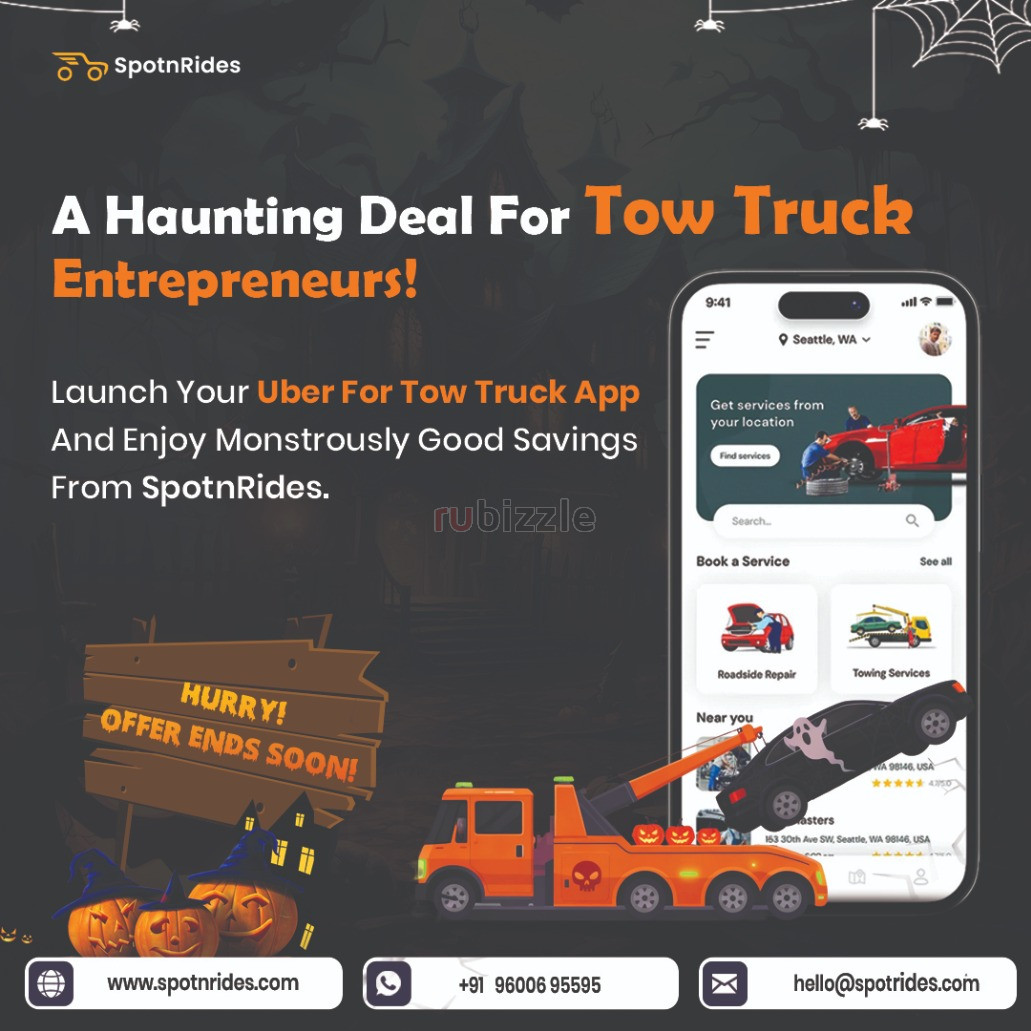 Launch Your On-Demand Tow Truck App This Halloween with SpotnRides